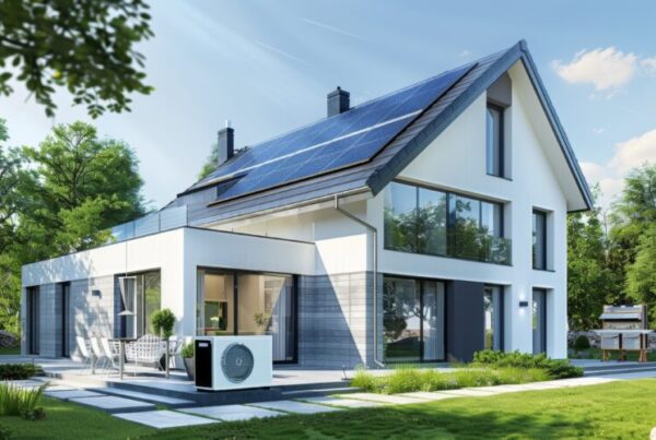 modern home, heat pumps, solar panels, green energy
